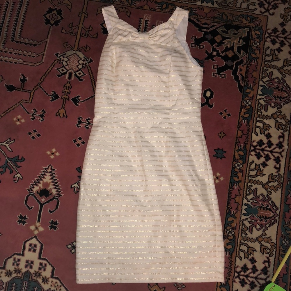 Lilly Pulitzer white & gold dress - Size 2